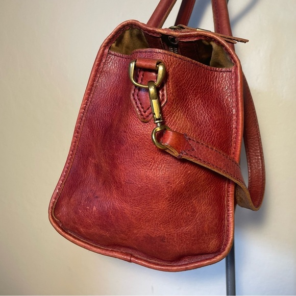 1937 Accessories Camden Satchel Doctors Bag Red Burgundy Leather - Picture 4 of 15